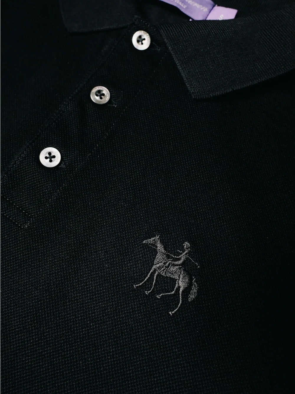 Ralph Lauren Purple Label Black Long Sleeve Polo Shirt Size S